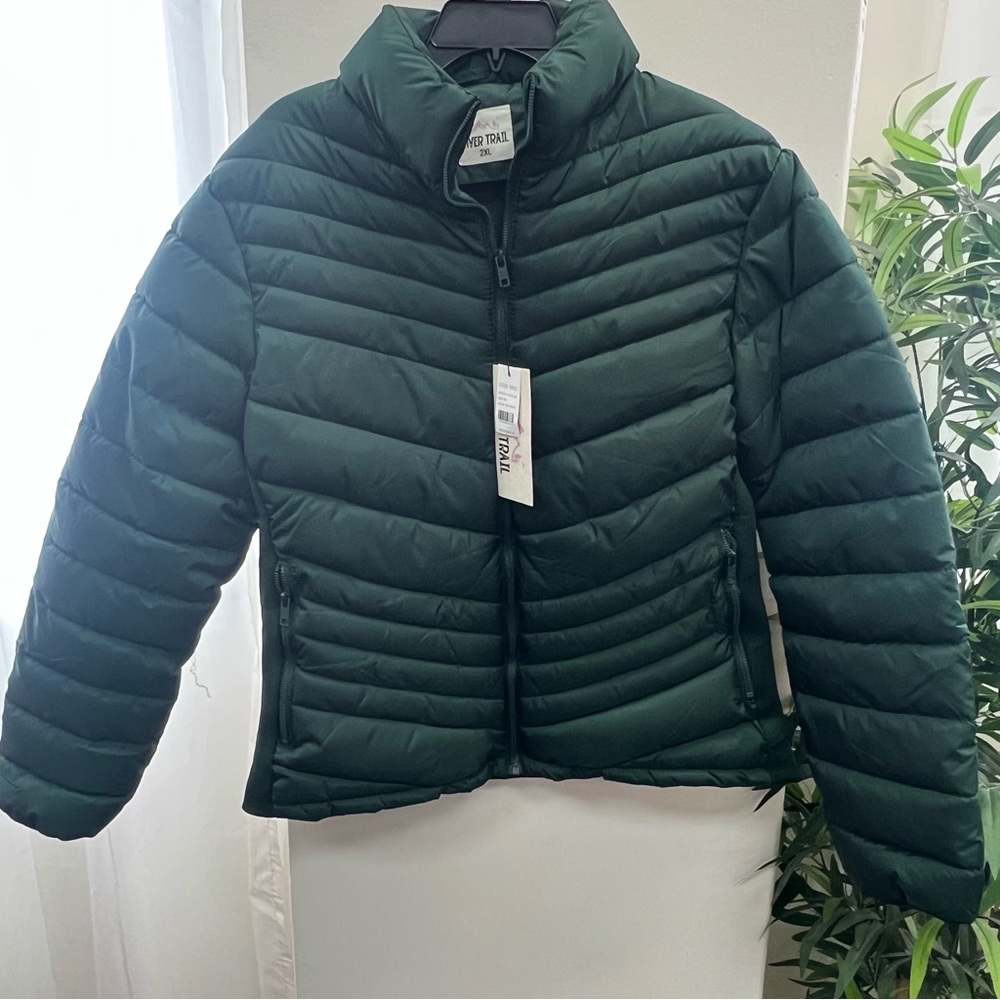 River Trail Green Puffer Jacket 2XL